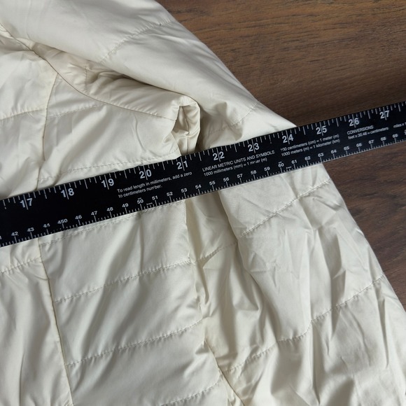 Columbia Thermal Coil Puffer Jacket Womens Large Cream Faux Fur Hood Winter Coat - Picture 3 of 5